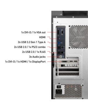 MSI PC MAG INFINITE 10SI-1032EU I5-10400F 8GB DDR4 256GB SSD+1TB HDD GTX1660 SUPER GDDR6 6GB W10 GAMING DESKTOP
