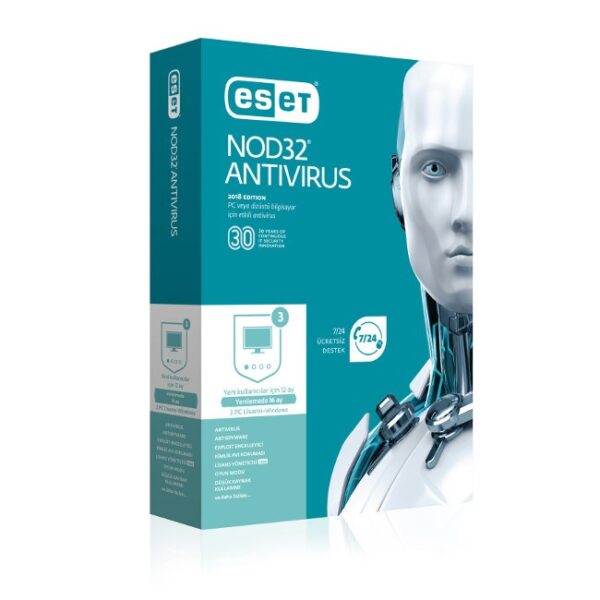 ESET NOD32 Antivirüs (3 Kullanıcı Kutu)